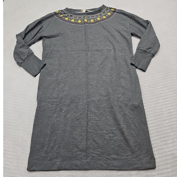 Matilda Jane Dress Womens Medium Gray Long Sleeve Embroidered Shirt Dress - Picture 1 of 6